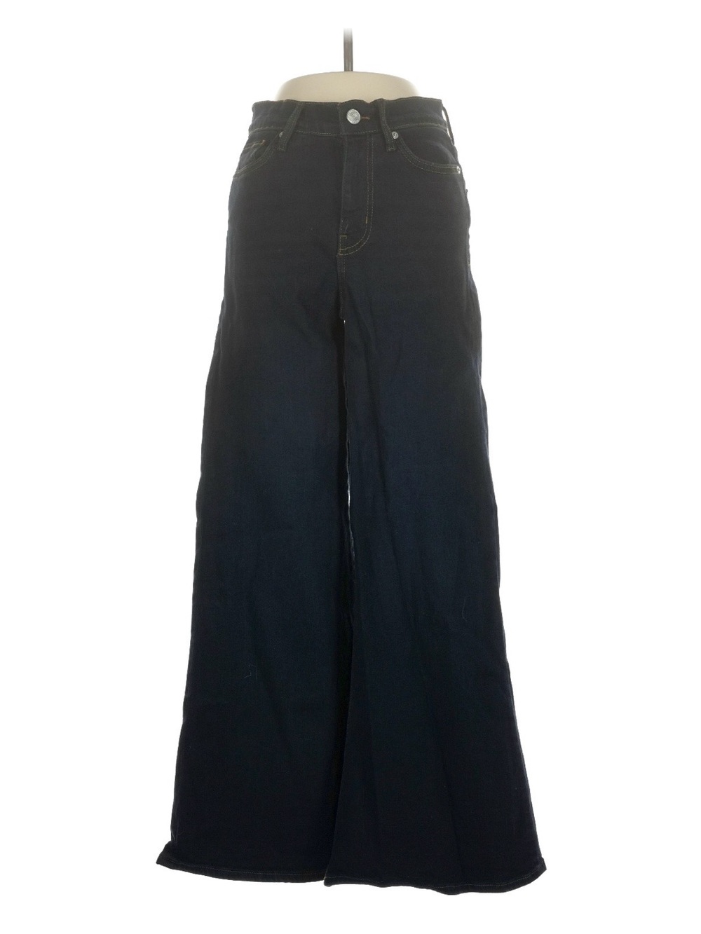Frame Denim Dark Navy Wide-Leg High-Rise Jeans
